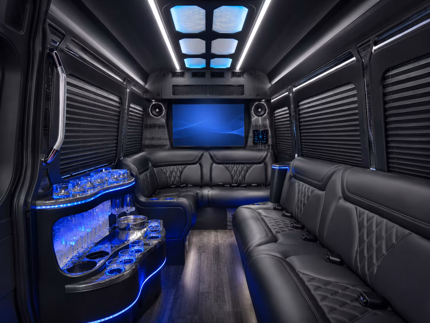 san ramon 18 passenger party bus interior