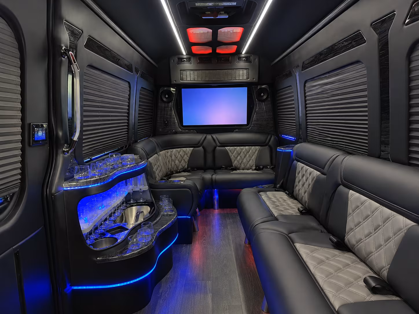 san ramon 40 passenger party bus inside